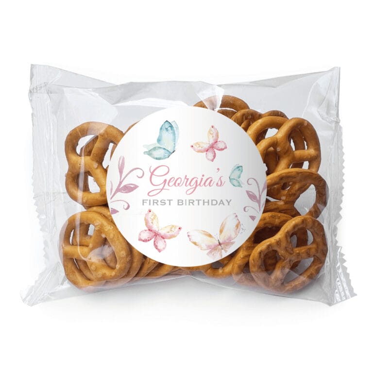 Pastel Butterfly Theme Custom Pretzel Bags