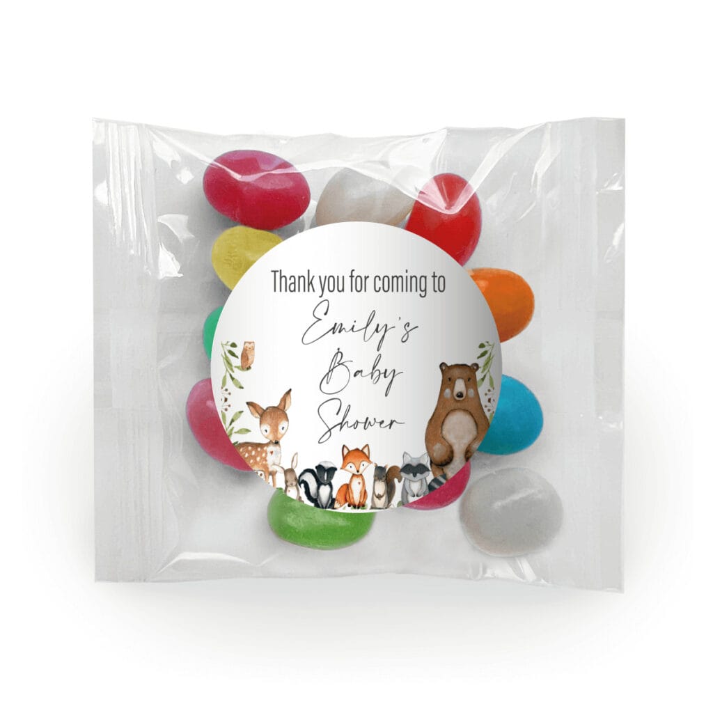 woodlands watercolour animals jelly beans custom