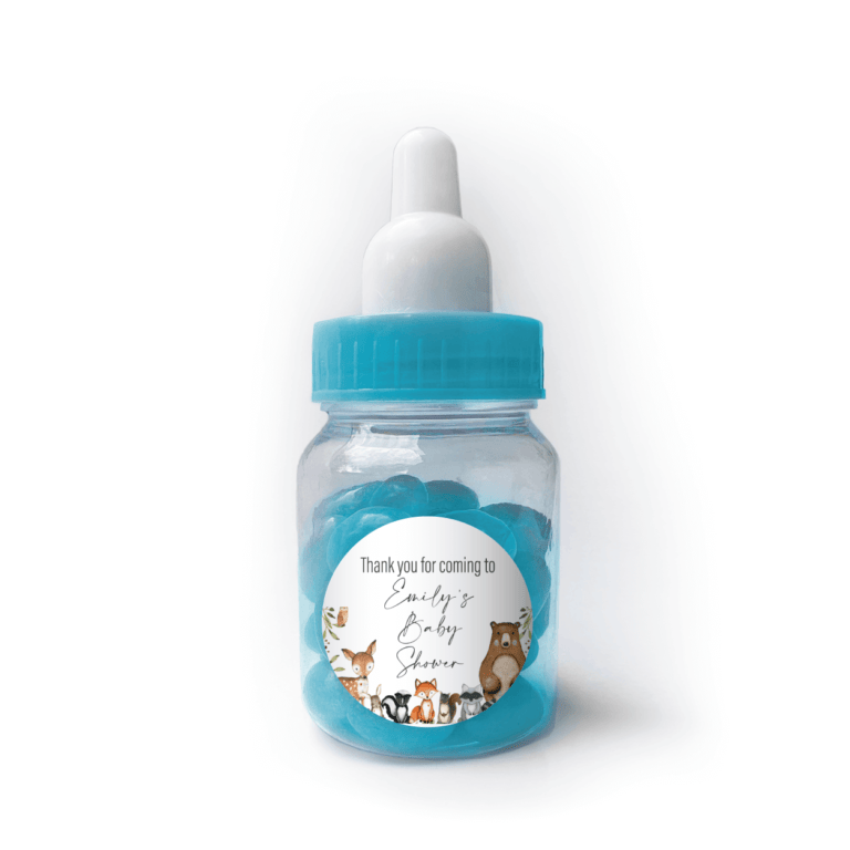 Watercolour Woodlands Animals Custom Baby Bottle Jelly Beans