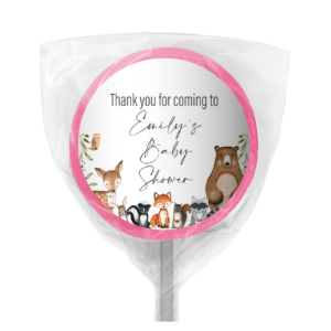 woodlands watercolour animals lollipop pink (2)
