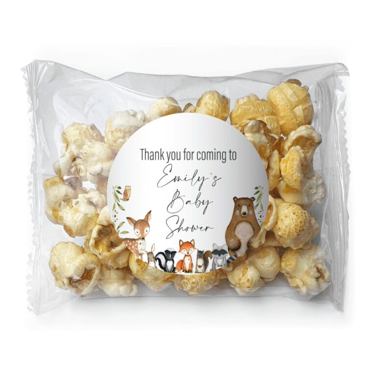 Watercolour Woodlands Animals Custom Popcorn Bags