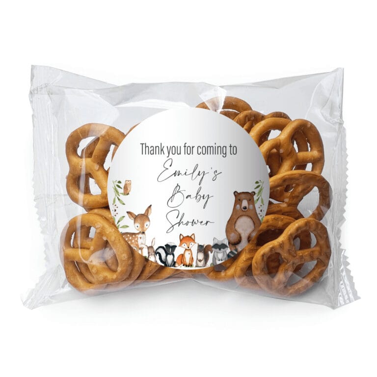 Watercolour Woodlands Animals Personalised Pretzel Bags