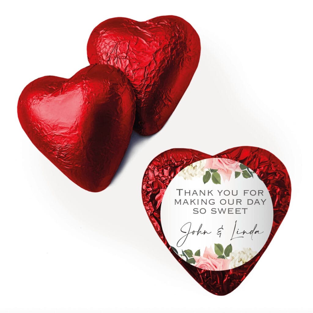 florals on white red heart