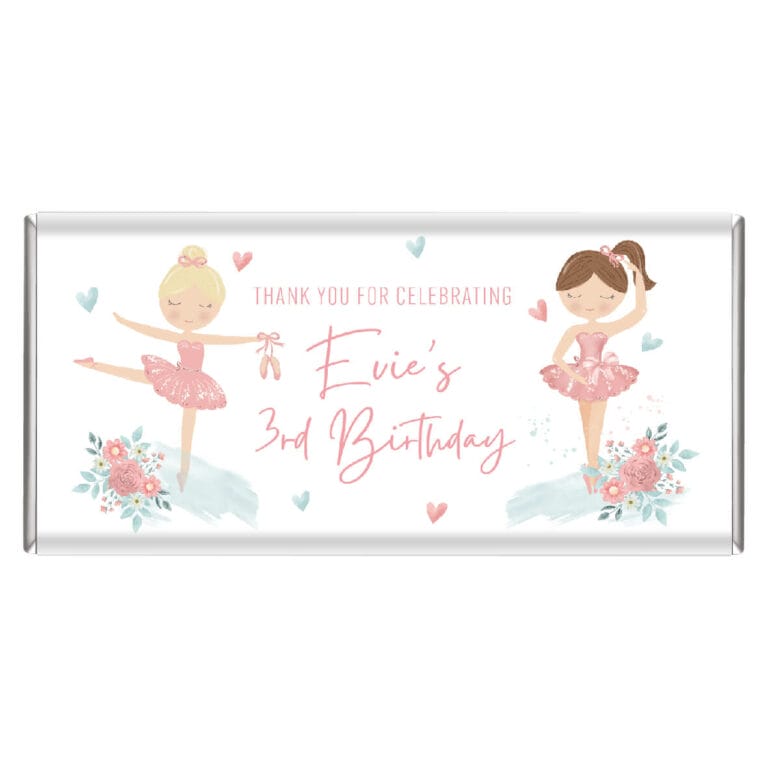 Pink Ballerina Personalised Chocolate Bars