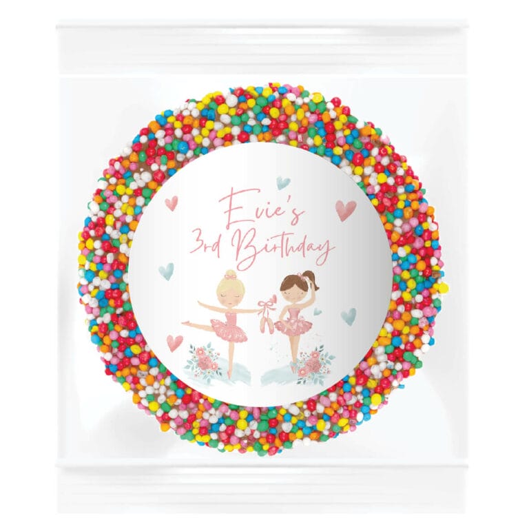 Pink Ballerinas Personalised Giant Chocolate Freckle