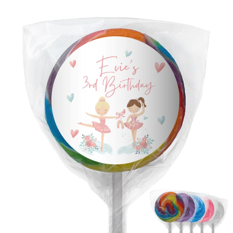 Pink Ballerinas Personalised Lollipops