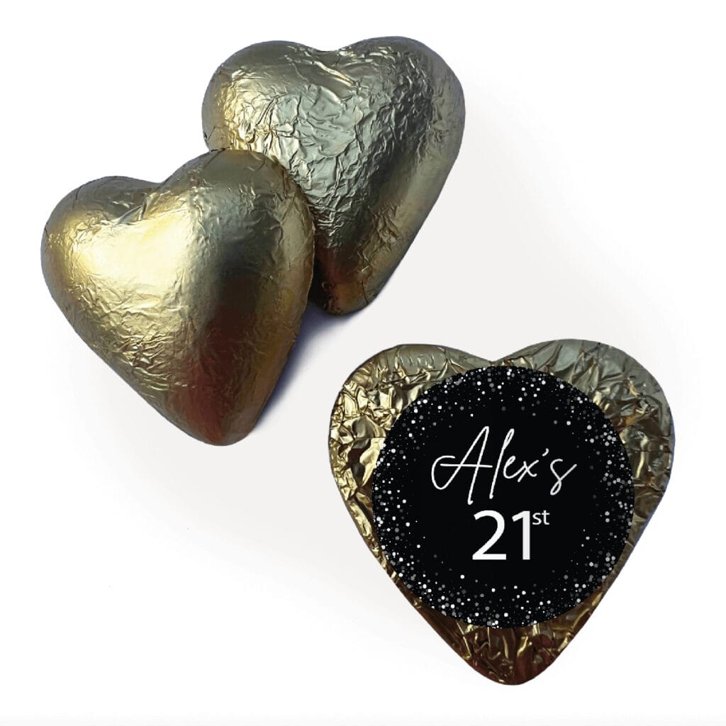 black white confetti gold heart