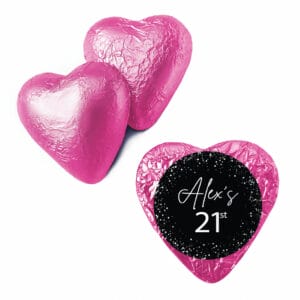 black white confetti pink heart