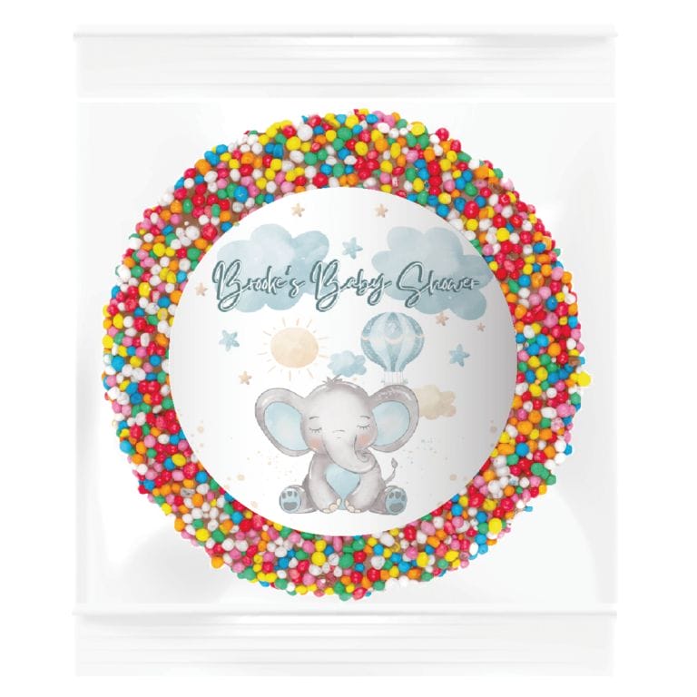 Blue Baby Elephant Personalised Giant Chocolate Freckle