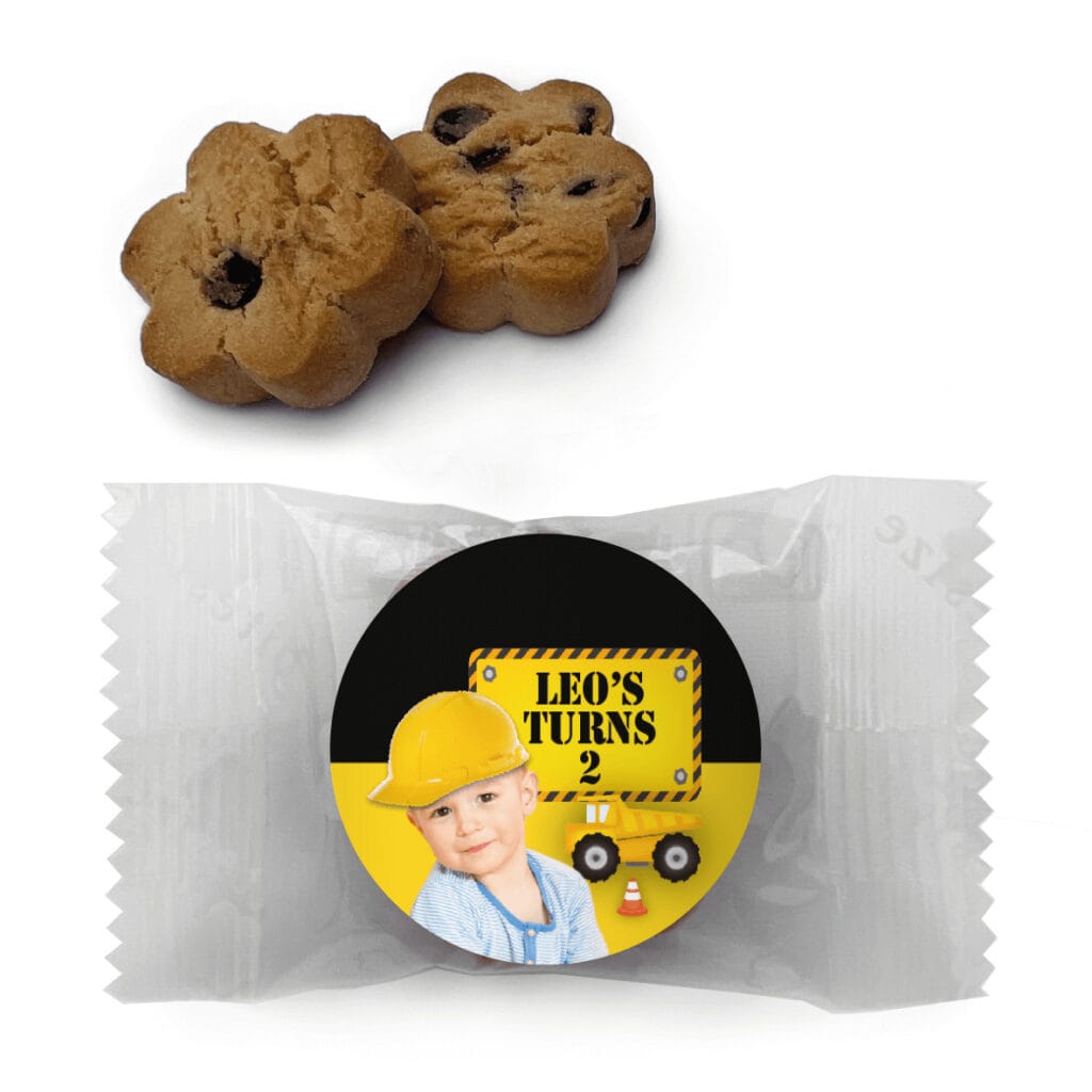 Shop for Construction Party Personalised Mini Cookies with Photo - Australia