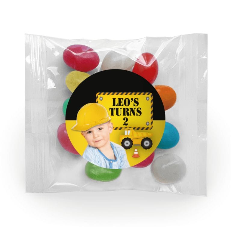 Add a Photo Construction Party Jelly Bean Bags