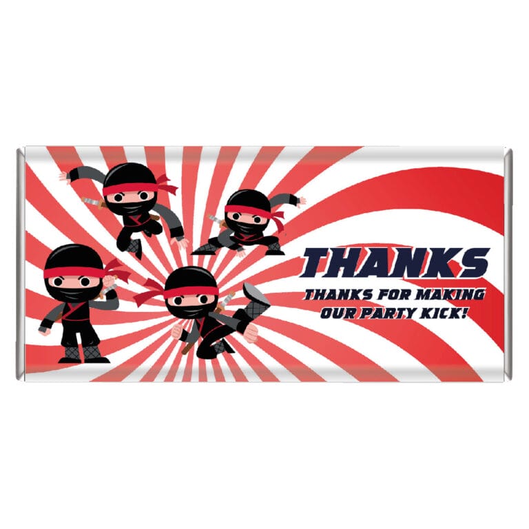 Ninja Party Personalised Chocolate Bar Favours