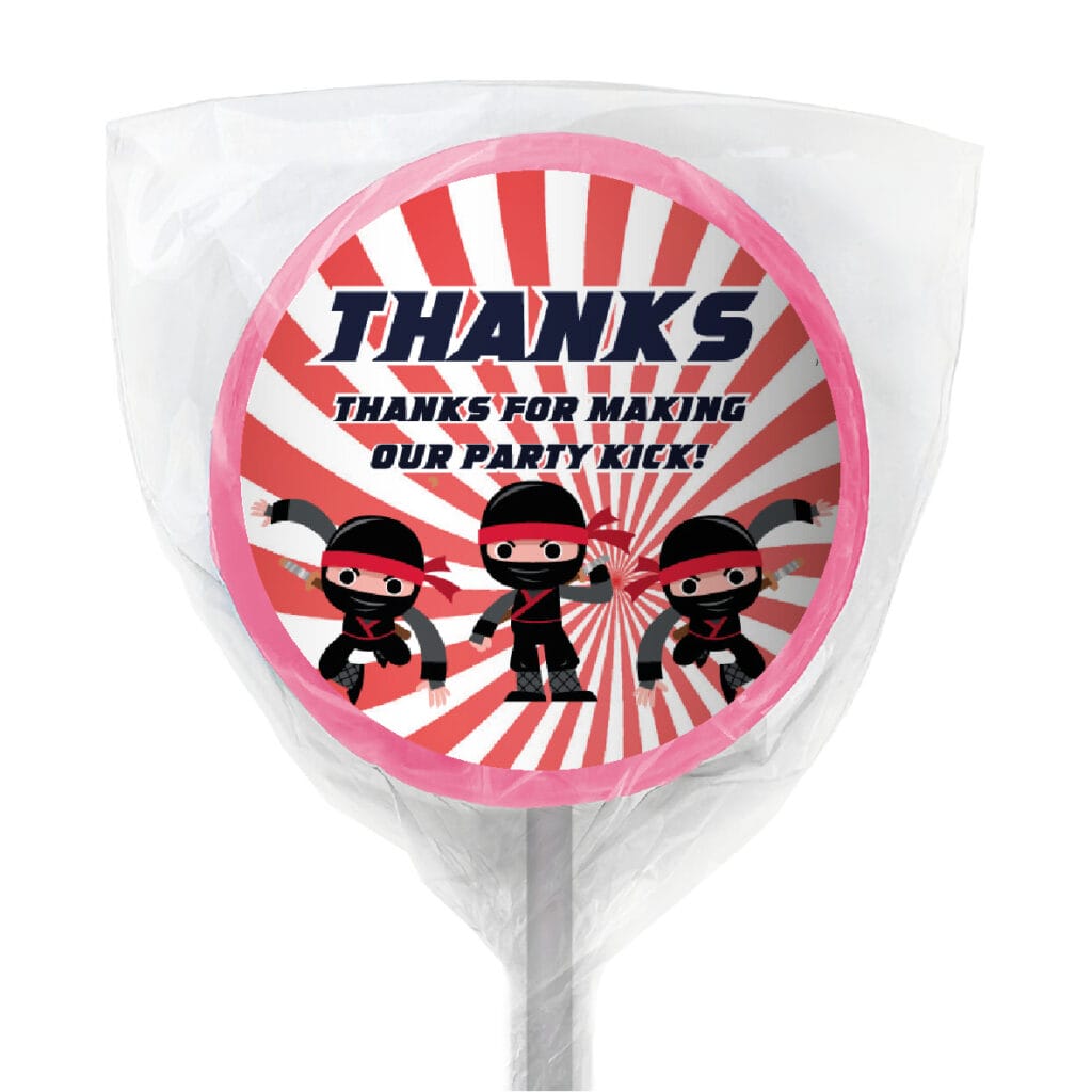 ninja party lollipop pink