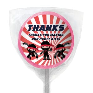 ninja party lollipop pink