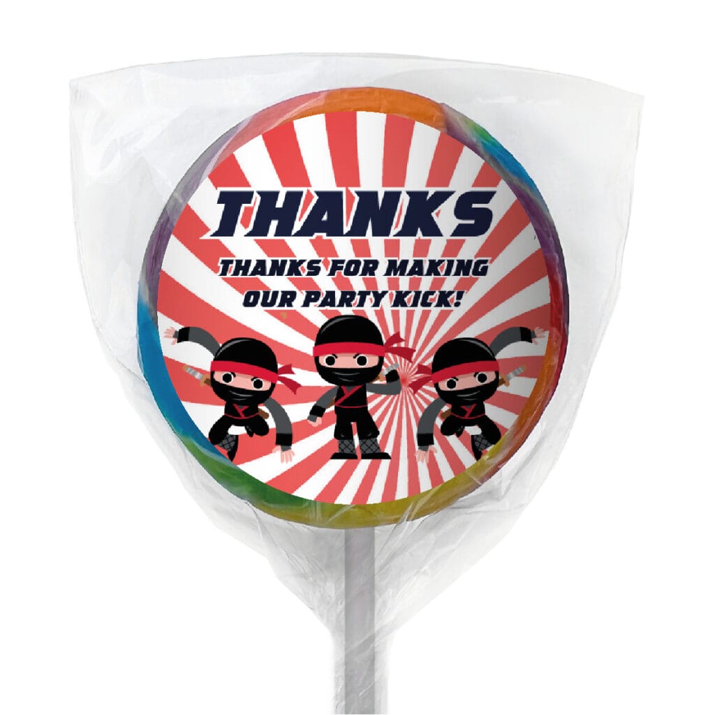 ninja party lollipop rainbow