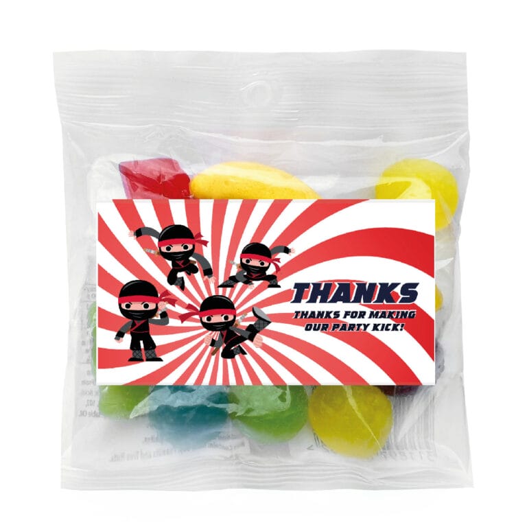 Ninja Party Personalised Lolly Bags