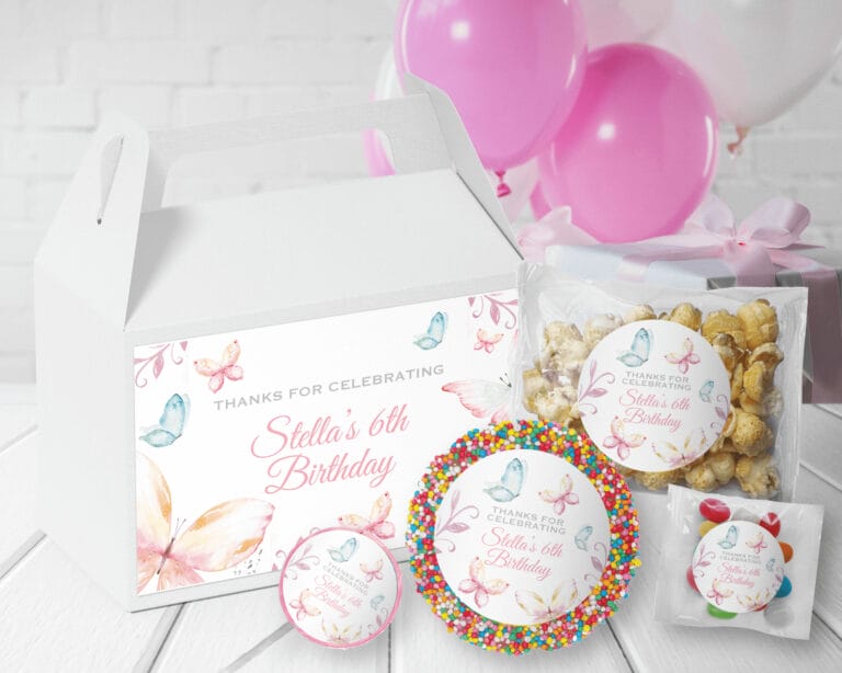 Pastel Butterfly Personalised Kids Party Favours Pack