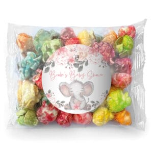 pink baby floral elephant popcorn rainbow