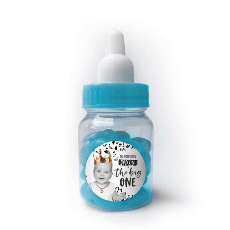Add a Photo Notorious BIG Custom Blue Baby Bottle Jelly Beans
