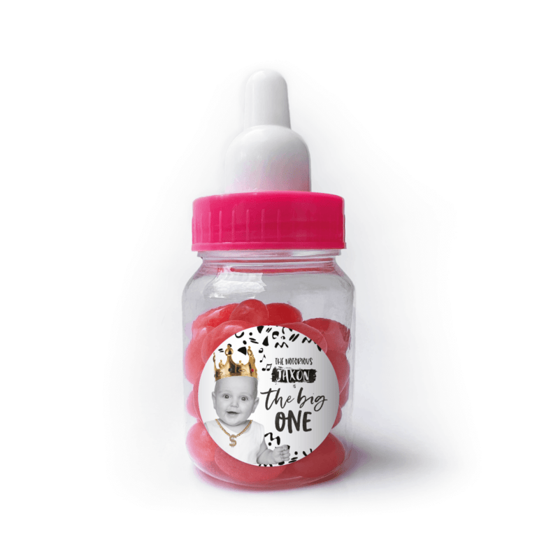 Add a Photo Notorious BIG Custom Pink Baby Bottle Jelly Beans