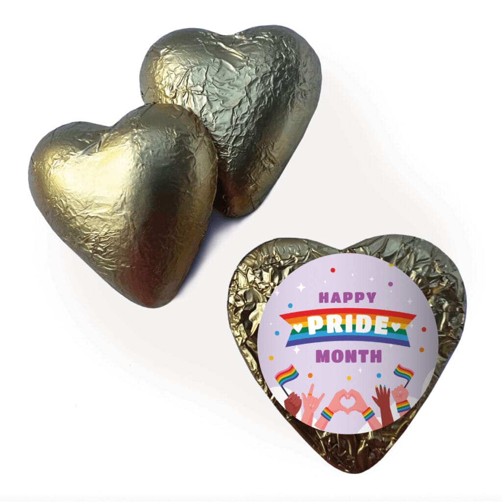 purple pride month gold heart