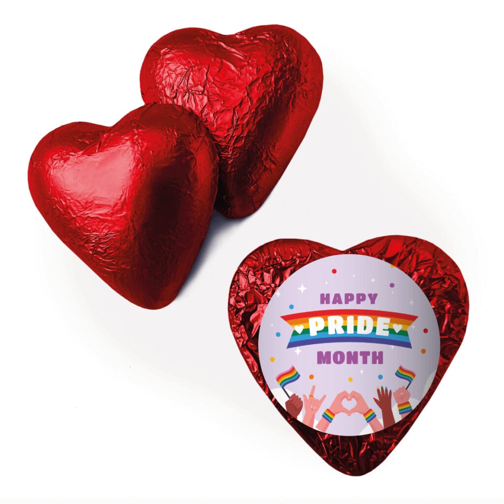 purple pride month red heart