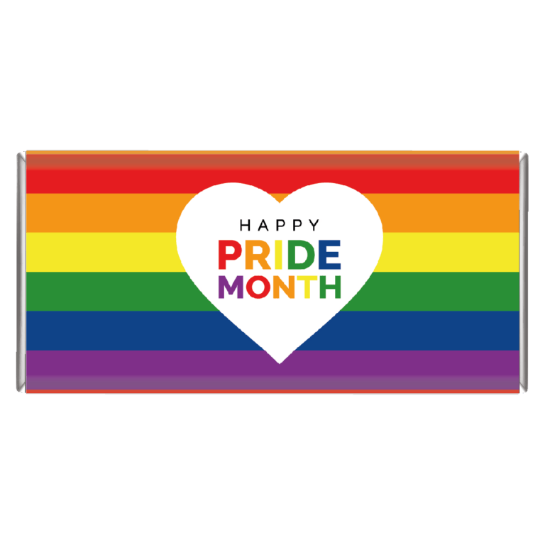 Rainbow Heart Pride Month Personalised Chocolate Bars