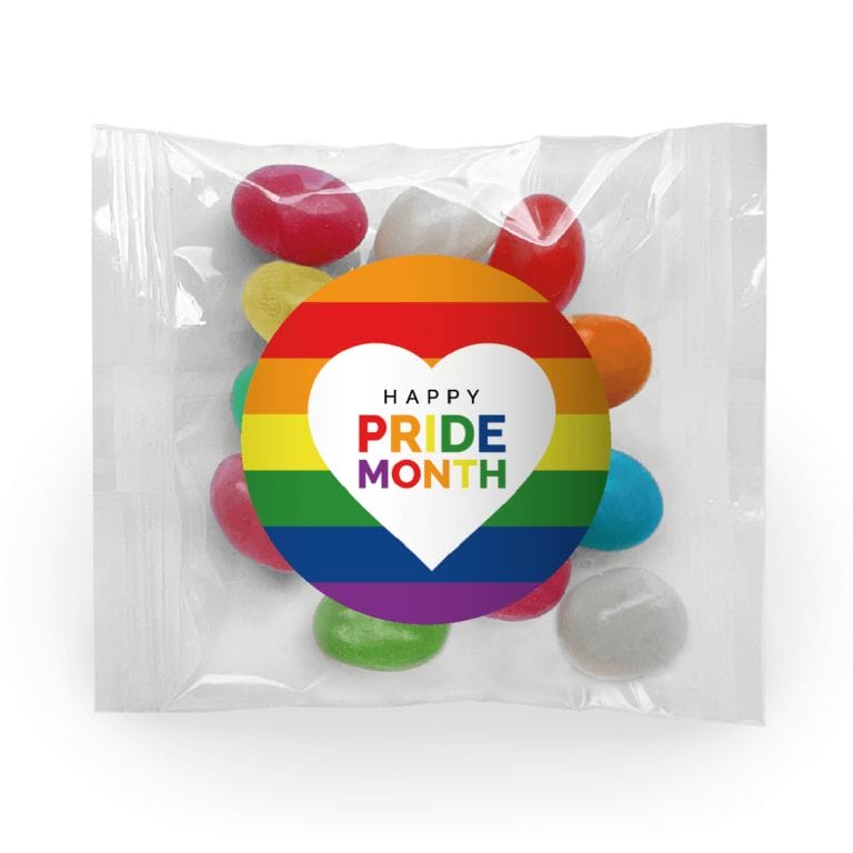 Rainbow Heart Pride Month Personalised Jelly Bean Bags
