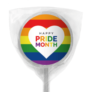 rainbow pride heart lollipop white