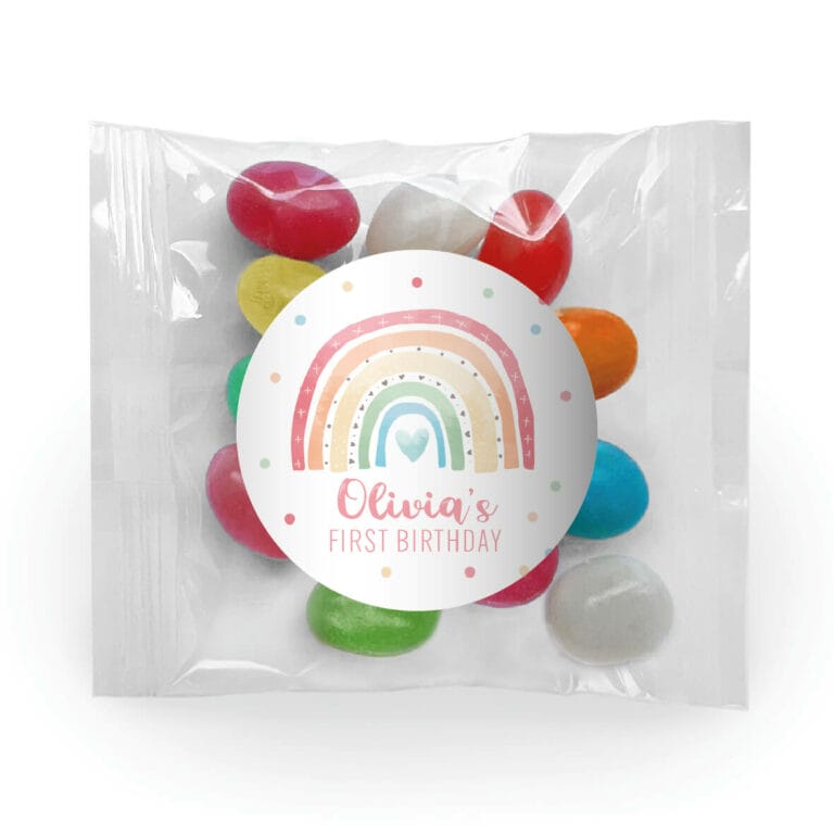 Pastel Rainbow Personalised Jelly Bean Bags