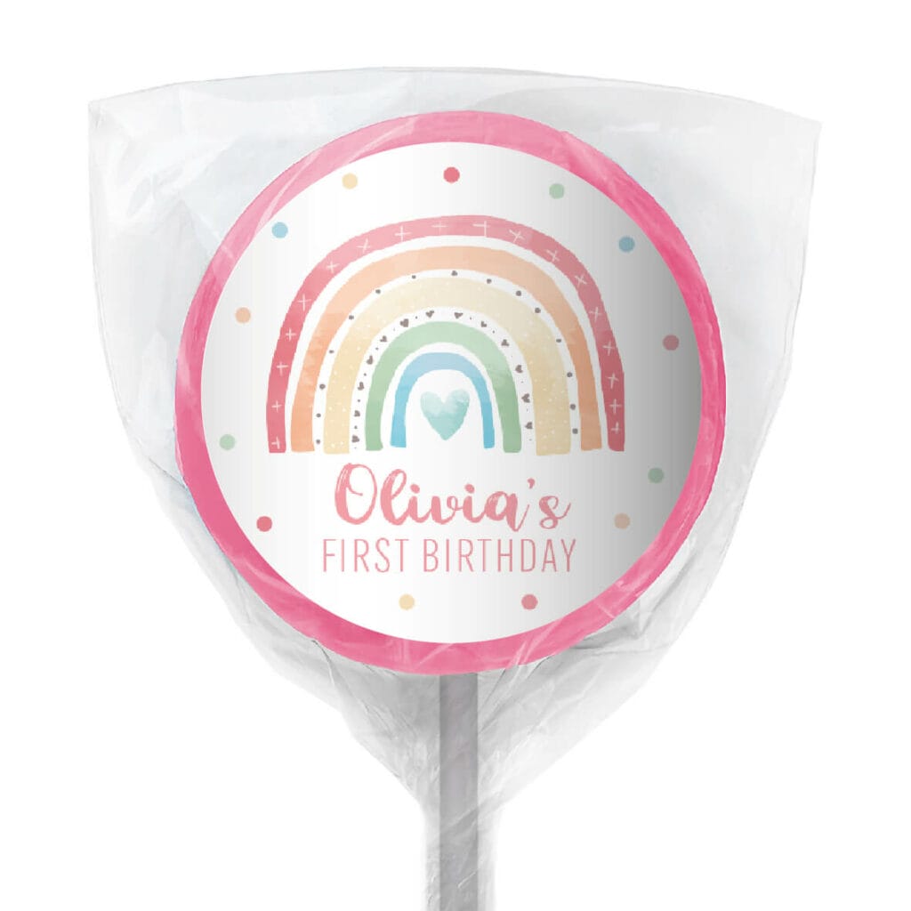 rainbow pastels lollipop pink
