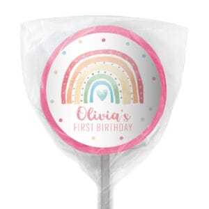 rainbow pastels lollipop pink