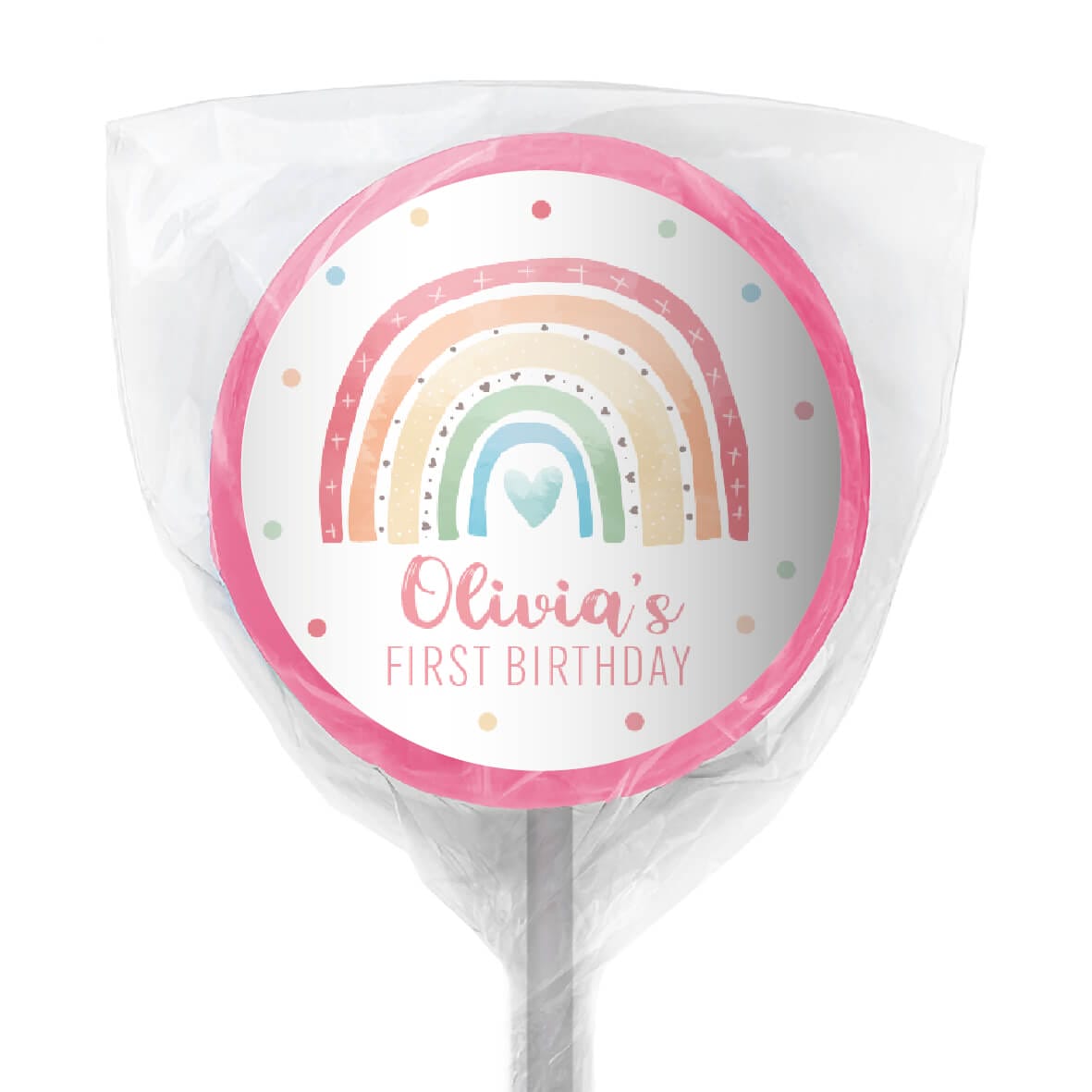 rainbow pastels lollipop pink