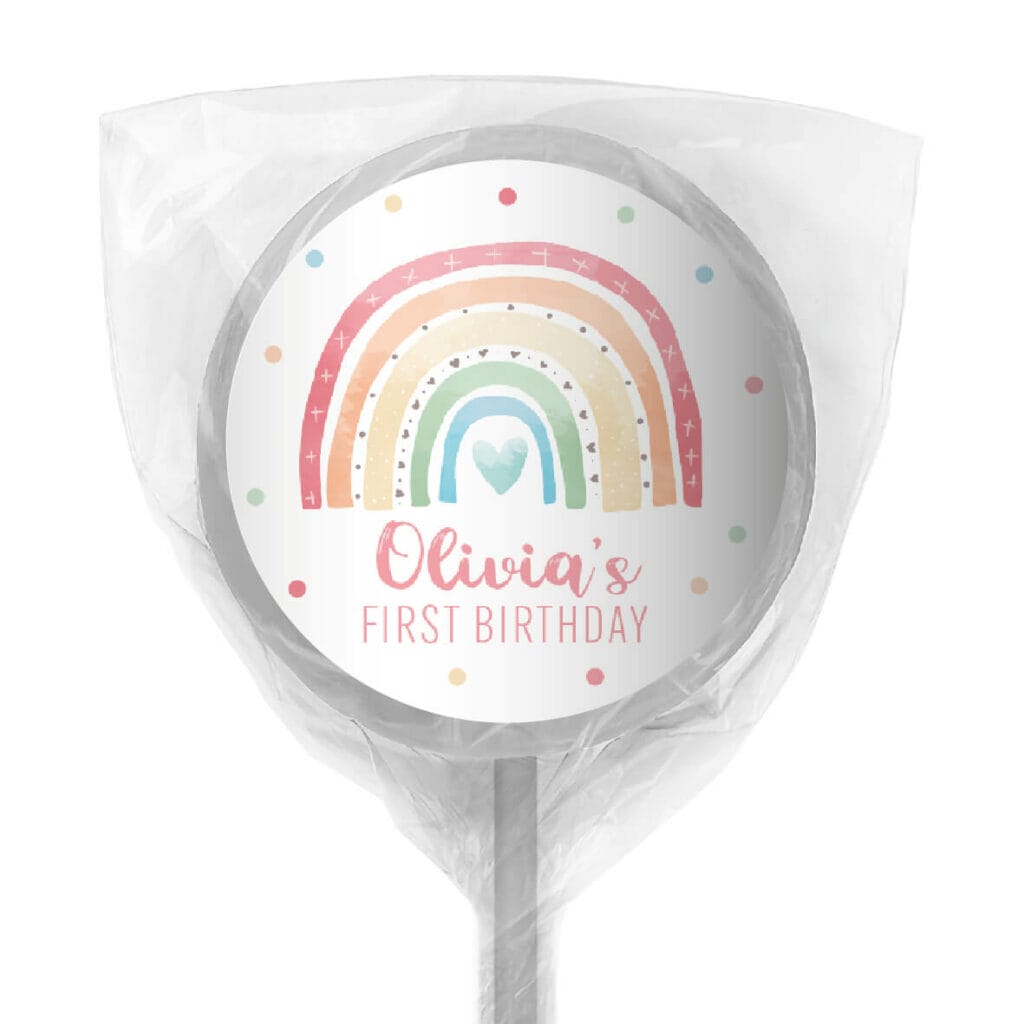 rainbow pastels lollipop white