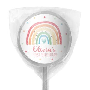 rainbow pastels lollipop white