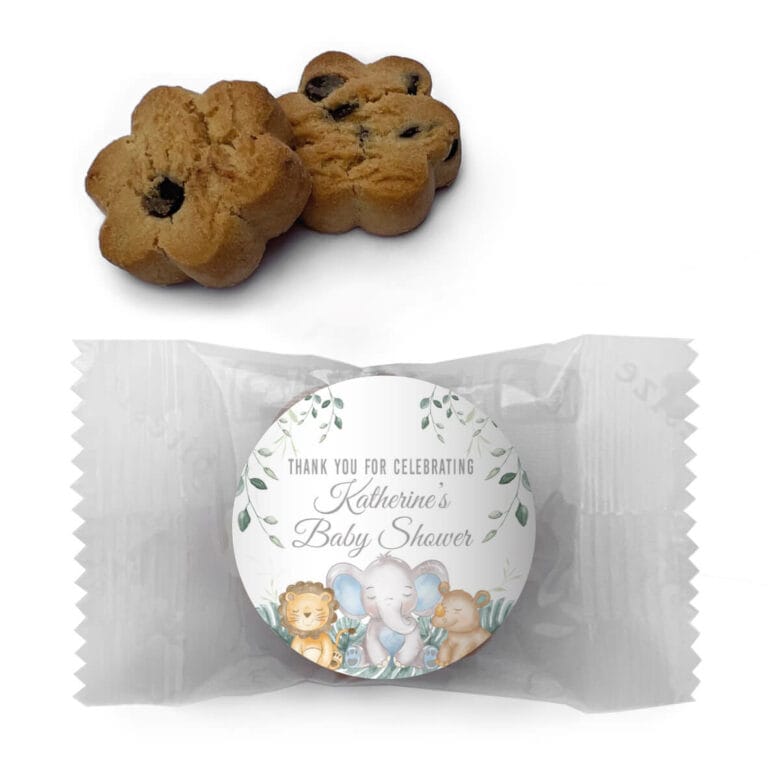 Sleepy Safari Animals Personalised Mini Cookies