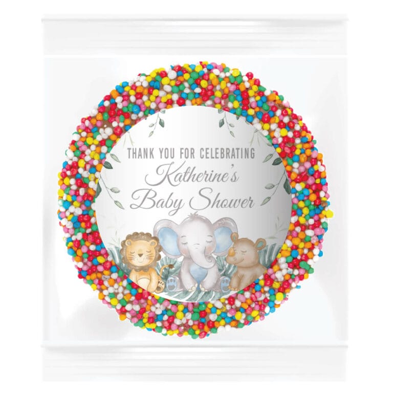 Sleepy Safari Animals Personalised Giant Chocolate Freckle