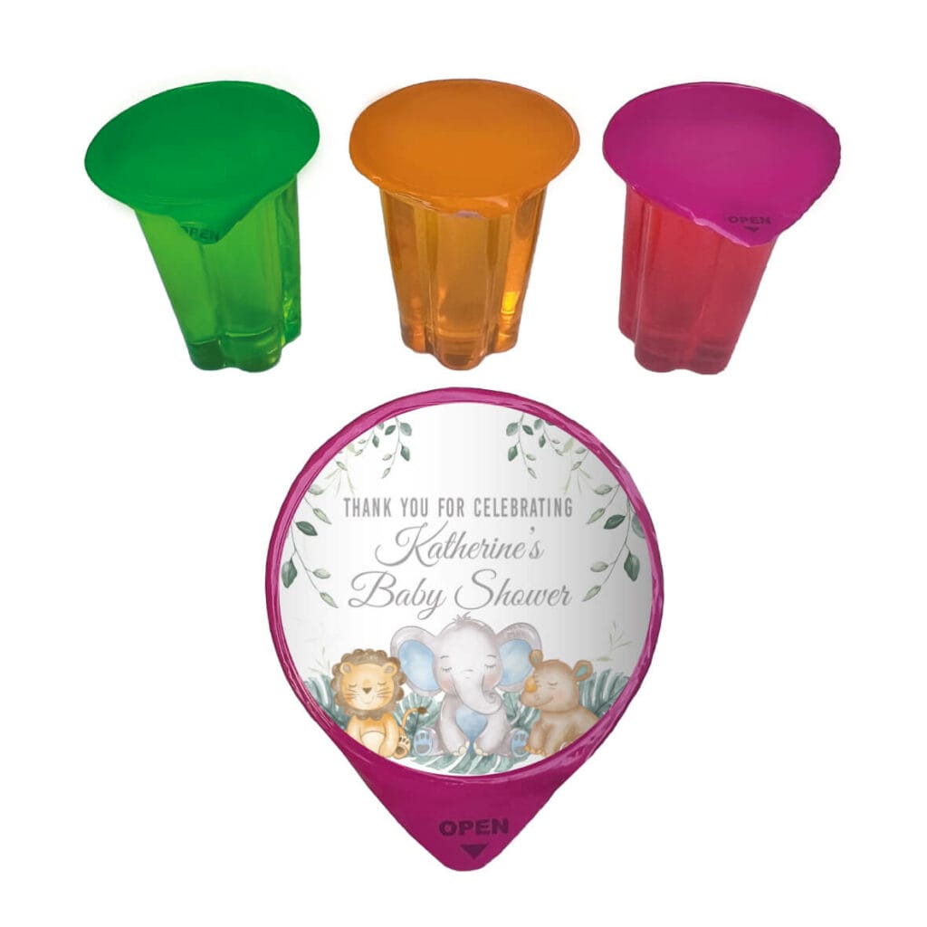 sleepy baby animals jelly cups