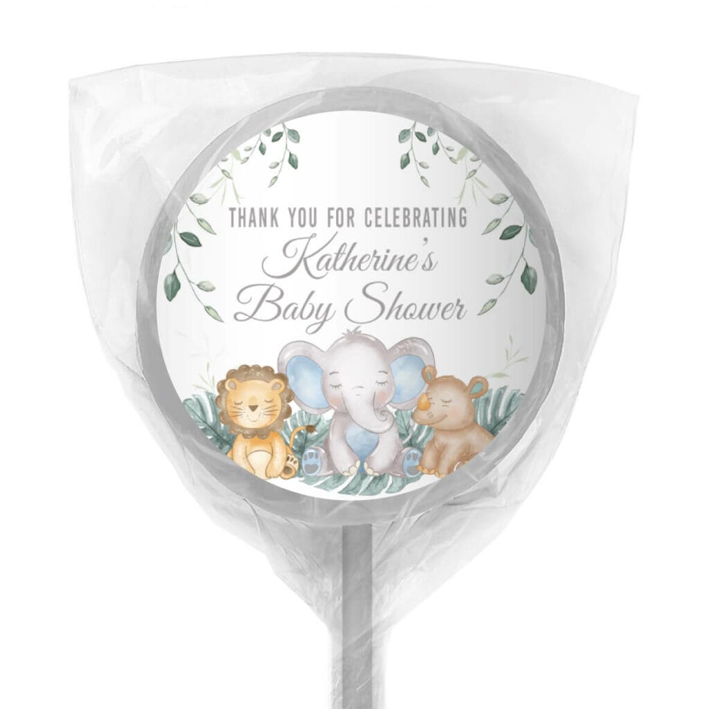 sleepy baby animals lollipop white