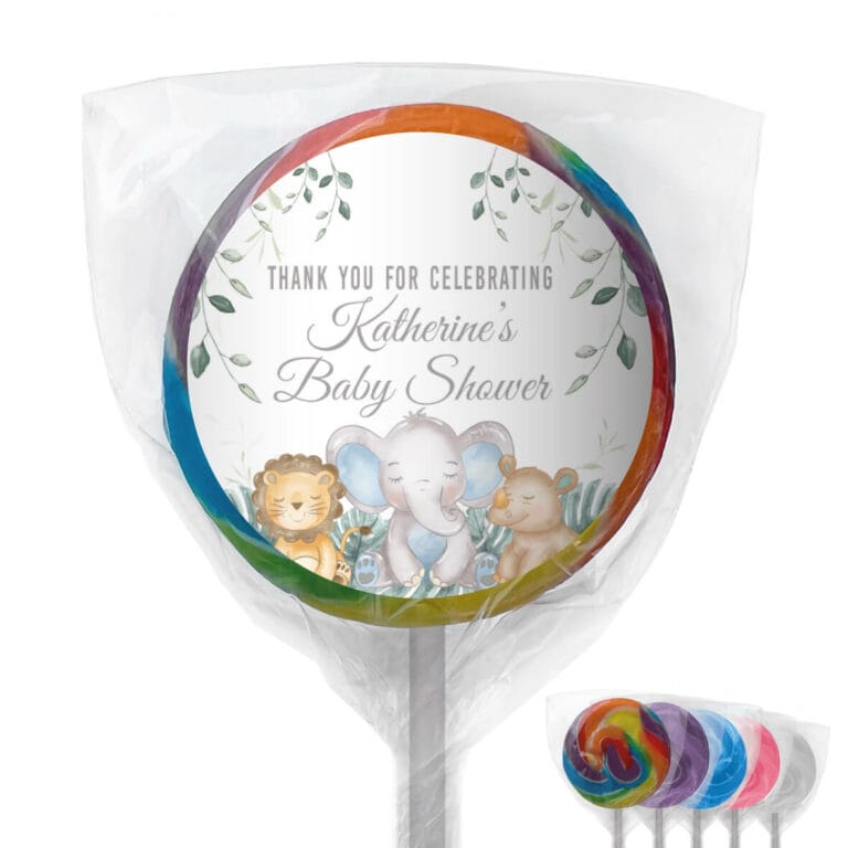 Sleepy Safari Animals Personalised Lollipops
