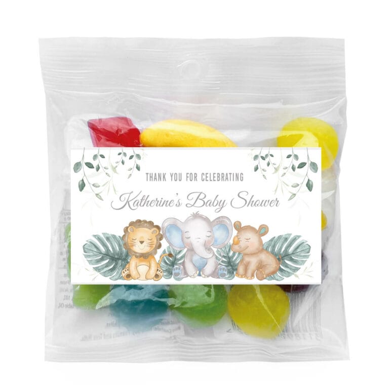 Sleep Safari Animals Personalised Lolly Bags
