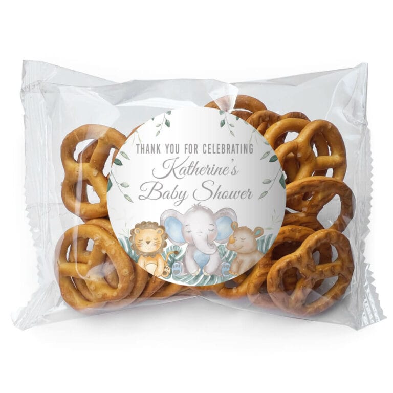 Sleepy Safari Animals Personalised Pretzel Bags
