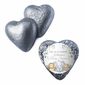 sleepy baby animals silver heart