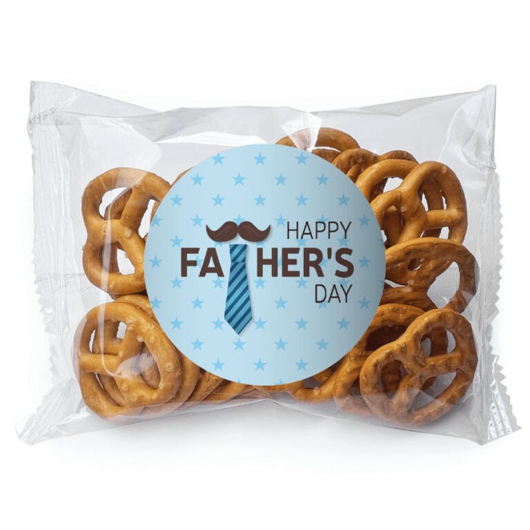 Tie & Moustache Fathers Day Personalised Pretzel Bags