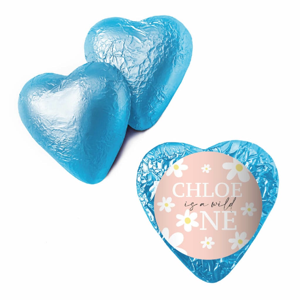 Shop for White Flower Personalised Blue Foil Heart Logo - Australia