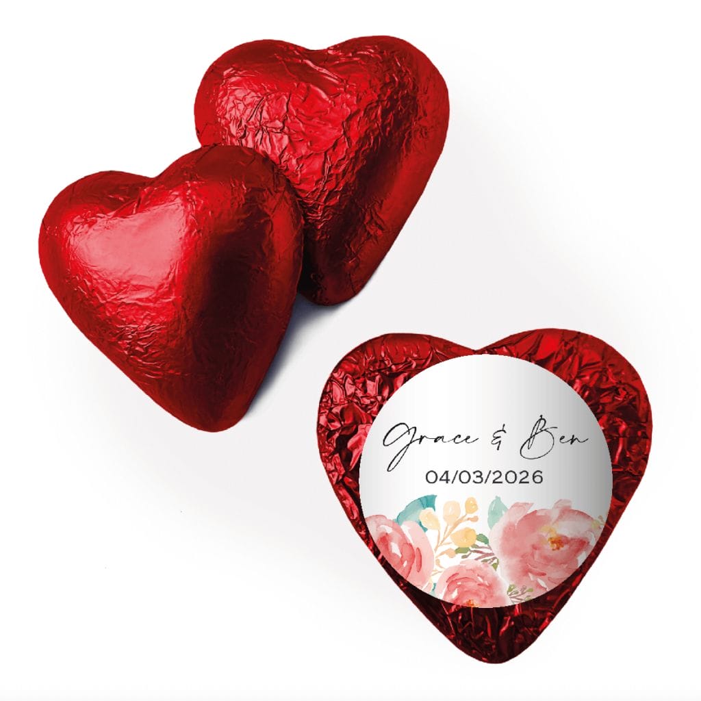 Shop for red customised birthday chocolate foil hearts - Australia