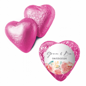 Shop for pink customised birthday chocolate foil hearts - Australia