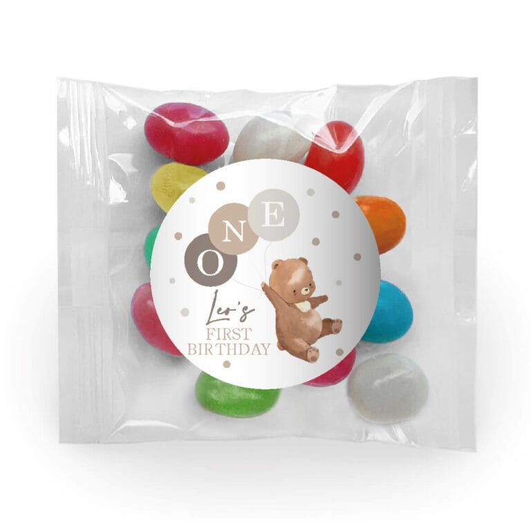 Bear & Balloons Personalised Jelly Bean Bags
