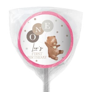 Shop for customised pink teddy lollipop - Australia