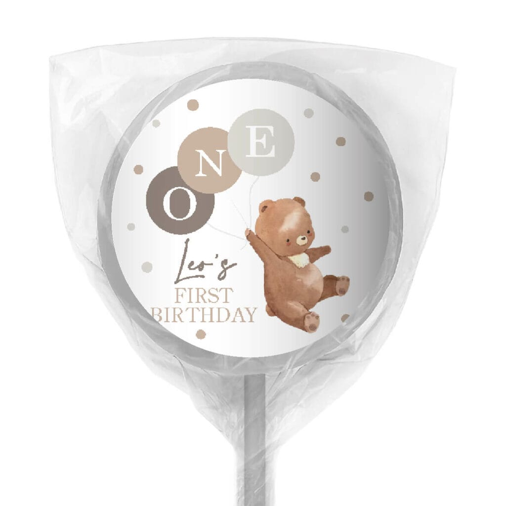 Shop for customised white teddy lollipop - Australia